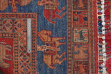Handwoven Pazarok Oriental rug in Ziegler/Kazak style, 205 x 155 cm, with intricate patterns from Orientmattor.