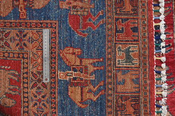 Handwoven Pazarok Oriental rug in Ziegler/Kazak style, 205 x 155 cm, with intricate patterns from Orientmattor.