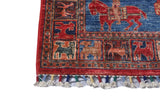 Handknuten Pazarok Oriental Ziegler/Kazak rug, 205 x 155 cm, with intricate traditional patterns and rich colors.