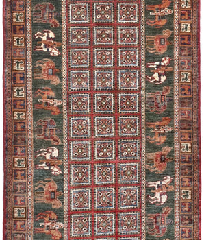 Handwoven Pazarok Oriental rug by Orientmattor, Ziegler/Kazak style, 253x86 cm with intricate patterns.