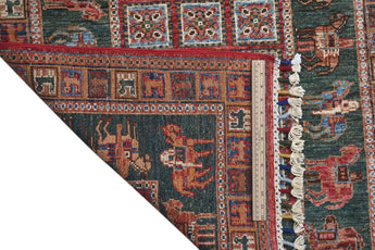 Handwoven Pazarok Oriental rug by Orientmattor, Ziegler/Kazak style, 253x86 cm with intricate patterns and rich colors.