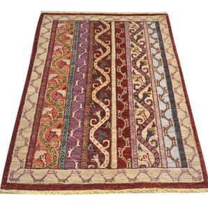 Handwoven Shal Oriental Ziegler/Kazak rug, 114 x 75 cm, with intricate patterns and rich colors, from Orientmattor.