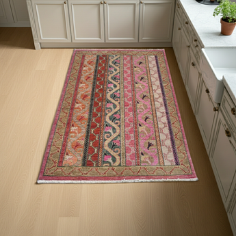 Handwoven Shal Oriental rug, Ziegler/Kazak style, 117x79 cm, by Orientmattor, with intricate traditional patterns.
