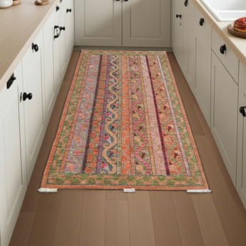 Handwoven Shal Oriental rug, Ziegler/Kazak style, 154x90 cm, from Orientmattor, showcasing intricate geometric patterns and rich colors.