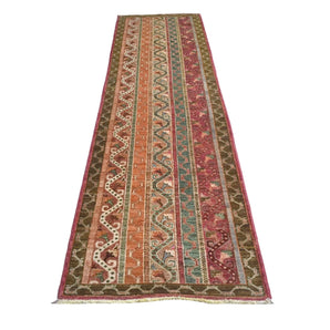 Handknuten matta Shal Oriental Ziegler/Kazak design in 286x74 cm, with intricate patterns and warm colors.