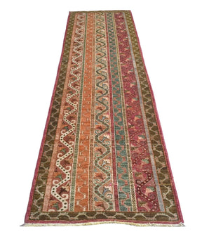 Handknuten matta Shal Oriental Ziegler/Kazak design in 286x74 cm, with intricate patterns and warm colors.