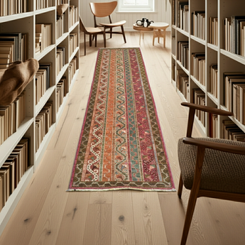 Handwoven Shal Oriental rug in Ziegler/Kazak style, 286x74 cm, featuring intricate patterns and rich colors by Orientmattor.