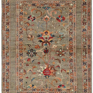 Handwoven Sultani Oriental rug in Ziegler/Kazak style, 143x108 cm, by Orientmattor, featuring intricate patterns and rich colors.