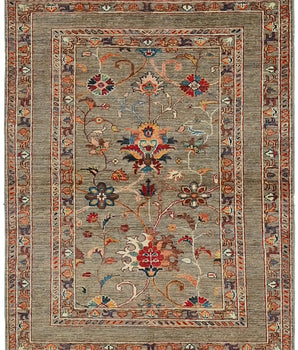 Handwoven Sultani Oriental rug in Ziegler/Kazak style, 143x108 cm, by Orientmattor, featuring intricate patterns and rich colors.