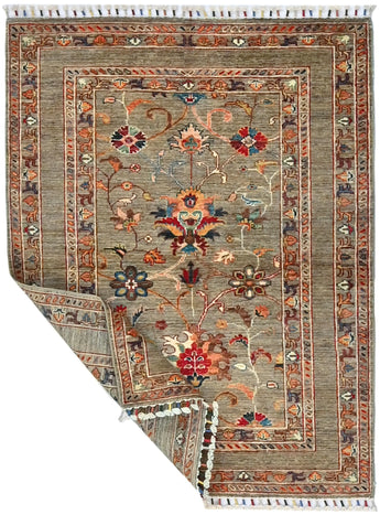 Handknuten Sultani Oriental rug in Ziegler/Kazak style, 143x108 cm, from Orientmattor, featuring intricate traditional patterns.