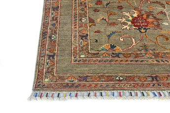 Handwoven Sultani Oriental rug by Orientmattor, Ziegler/Kazak style, 143x108 cm, featuring intricate traditional patterns.