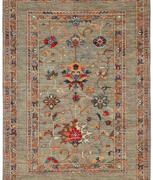 Handwoven Sultani Oriental rug by Orientmattor, Ziegler/Kazak style, 147x107 cm with intricate geometric patterns.