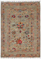 Handwoven Sultani Oriental rug by Orientmattor, Ziegler/Kazak style, 147x107 cm with intricate geometric patterns.