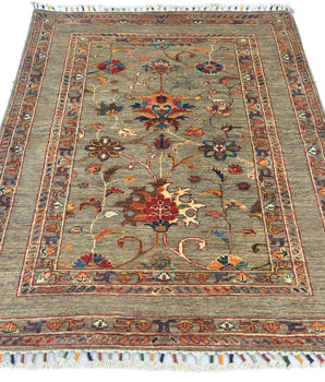 Handwoven Sultani Oriental rug in Ziegler/Kazak style, 147x107 cm, with intricate patterns and warm colors from Orientmattor.
