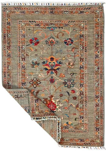 Handwoven Sultani Oriental rug in Ziegler/Kazak style, 147x107 cm, with intricate patterns from Orientmattor.