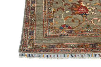 Handwoven Sultani Oriental rug by Orientmattor, Ziegler/Kazak style, 147x107 cm with intricate patterns and rich colors.