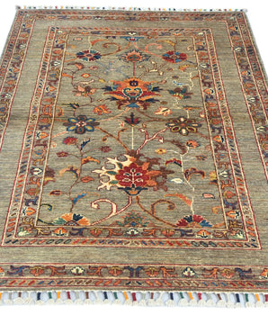 Handwoven Sultani Oriental rug in Ziegler/Kazak style, 147x109 cm, with intricate patterns from Orientmattor.