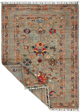 Handwoven Sultani Oriental rug by Orientmattor, Ziegler/Kazak style, 147x109 cm with intricate patterns and rich colors.