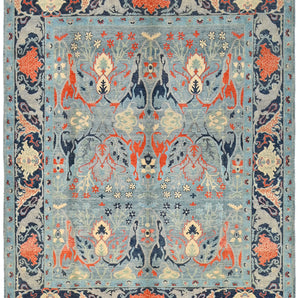 Orientmattor Symphony Oriental handwoven Ziegler/Kazak rug, 306 x 244 cm with intricate patterns and rich colors.
