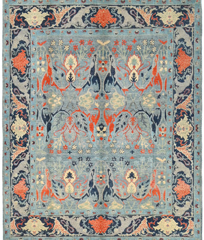 Orientmattor Symphony Oriental handwoven Ziegler/Kazak rug, 306 x 244 cm with intricate patterns and rich colors.