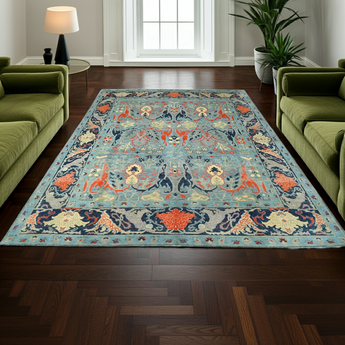 Orientmattor Symphony Oriental Ziegler/Kazak handwoven rug, 306x244 cm with intricate patterns and rich colors.