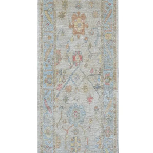 Handwoven Ushak Oriental rug in Ziegler/Kazak style, 234x84 cm, with intricate patterns and warm colors, by Orientmattor.