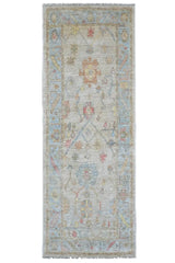 Handwoven Ushak Oriental rug in Ziegler/Kazak style, 234x84 cm, with intricate patterns and warm colors, by Orientmattor.