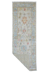 Handwoven Ushak Oriental rug in Ziegler/Kazak style, 234x84 cm, featuring intricate patterns and rich colors from Orientmattor.
