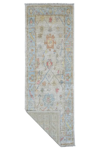Handwoven Ushak Oriental rug in Ziegler/Kazak style, 234x84 cm, featuring intricate patterns and rich colors from Orientmattor.