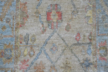 Handwoven Ushak/Kazak Oriental rug by Orientmattor, 234 x 84 cm, featuring intricate Ziegler/Kazak patterns and rich colors.