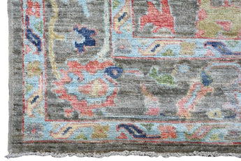 Handwoven Ushak Oriental rug by Orientmattor, Ziegler/Kazak style, 264 x 185 cm with intricate traditional patterns.
