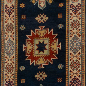 Kazak-Super 64579 Ziegler/Kazak rug by Orientmattor with intricate geometric patterns in warm tones.