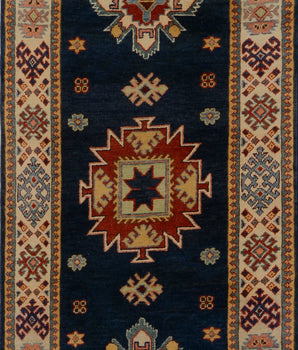Kazak-Super 64579 Ziegler/Kazak rug by Orientmattor with intricate geometric patterns in warm tones.