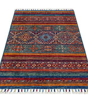 Orientmattor Khorjin 64862 Ziegler/Kazak rug with intricate patterns and vibrant colors, traditional handmade textile for home décor.