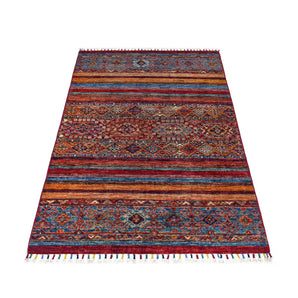 Khorjin 64865 Ziegler/Kazak rug by Orientmattor featuring intricate geometric patterns and rich earthy tones.