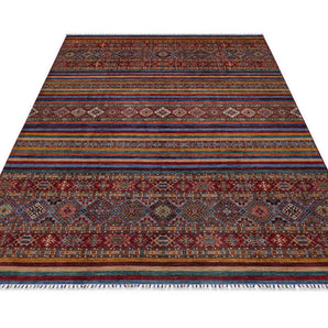 Traditional Khorjin Ziegler/Kazak rug by Orientmattor featuring intricate geometric patterns in warm earthy tones.