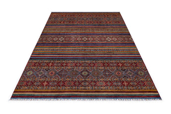 Traditional Khorjin Ziegler/Kazak rug by Orientmattor featuring intricate geometric patterns in warm earthy tones.