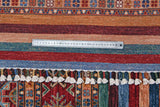 Khorjin 64873 Ziegler/Kazak rug by Orientmattor featuring intricate geometric patterns and rich earthy tones.