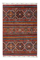 Khorjin 65008 Ziegler/Kazak rug by Orientmattor, featuring traditional geometric patterns in rich colors on a woven textile background.