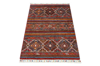 Khorjin 65008 Ziegler/Kazak rug by Orientmattor, detailed woven pattern in warm colors, traditional tribal textile design