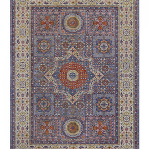 Orientmattor Mamlook 64992 Ziegler/Kazak rug with intricate geometric patterns in warm earthy tones.